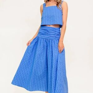 Flying Tomato - URBAN AFFAIR BLUE TOP AND SKIRT SET - Size Small